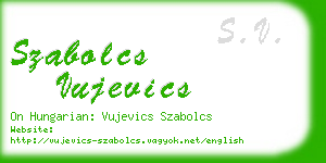 szabolcs vujevics business card